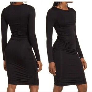 Good American Slinky Ruched Long Sleeve Minidress | Size‎ 3